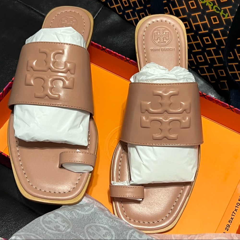 Tory Burch Ring Toe Flat Sandal Slide - Picture 1 of 3